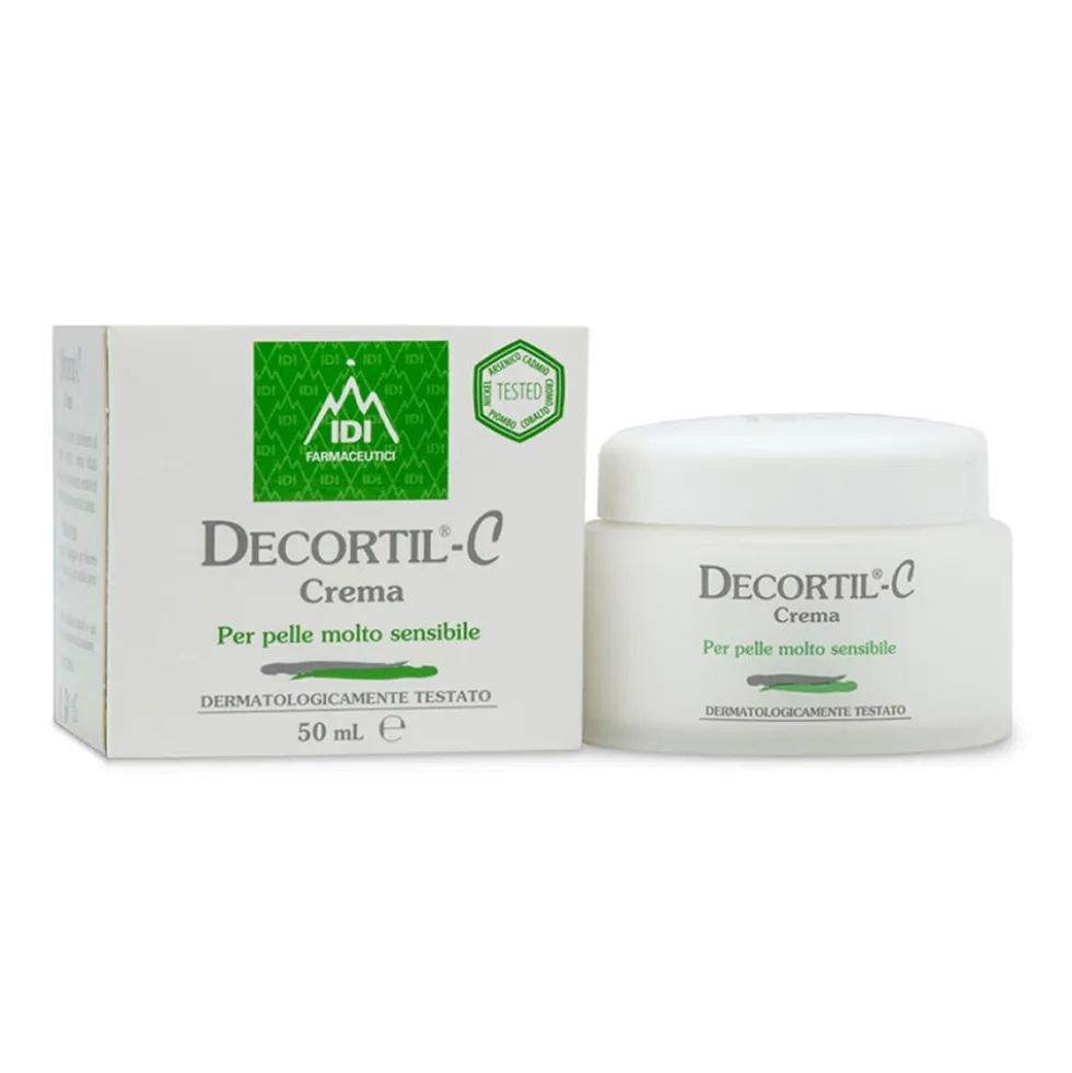 IDI Farmaceutici Decortil C Crema Idratante Viso e Corpo Pelle Sensibile, 50ml