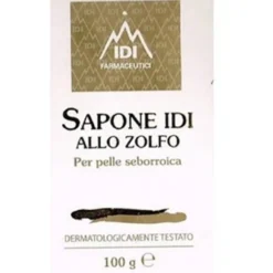 Idi Farmaceutici Sapone allo zolfo - Sapone non sapone per le pelli grasse e impure, 100 g