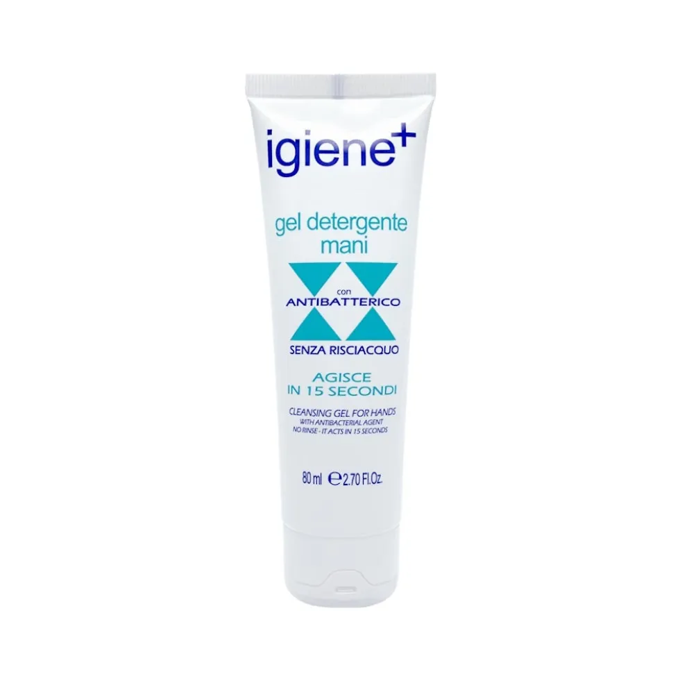 Igiene+ Gel Mani Detergente Antibatterico Senza Risciacquo, 80ml