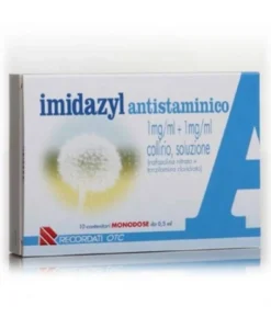 Imidazyl Antist Antistaminico 1mg/ml + 1mg/ml Collirio per Stati Allergici e Infiammatori della Congiuntiva, 10 Contenitori Monodose da 0,5ml