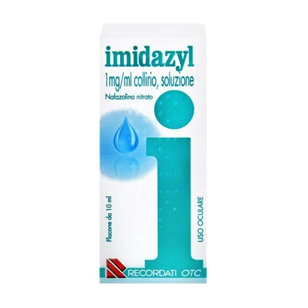 Imidazyl Collirio 1mg/ml Nafazolina Nitrato per Stati Allergici e Infiammatori della Congiuntiva, 10ml