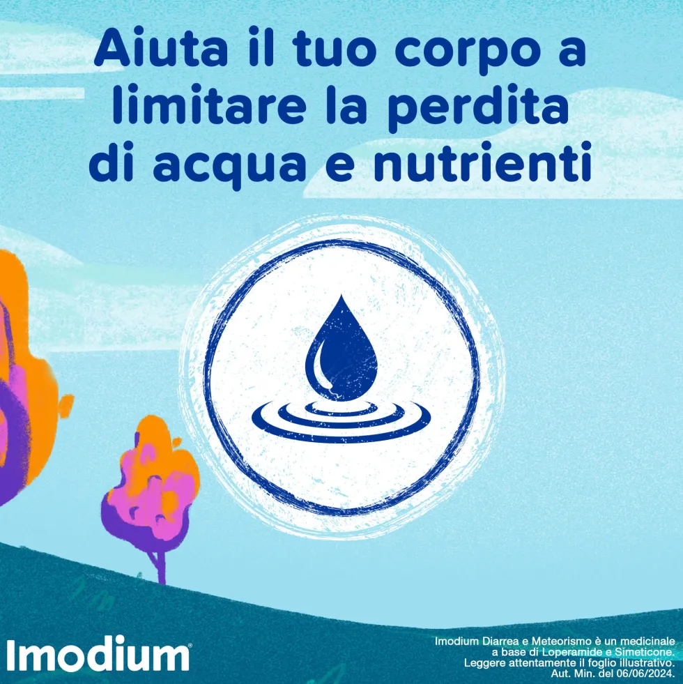 Imodium Diarrea e Meteorismo, 12 Compresse