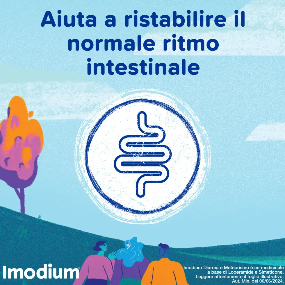 Imodium Diarrea e Meteorismo, 12 Compresse