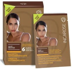 Incarose Maxi Bronze - Salvietta Autoabbronzante Viso e Décolleté, 6 salviettine