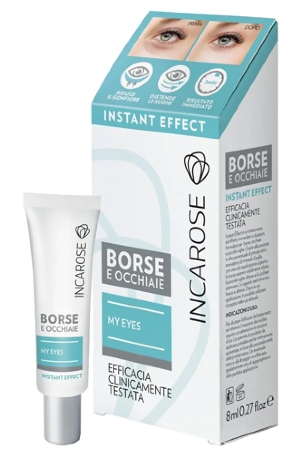 Incarose My Eyes Instant Effect Crema Per Borse e Occhiaie, 8ml