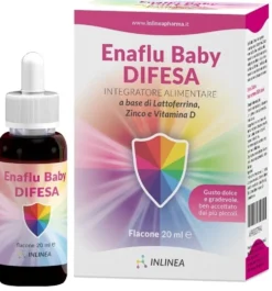 Inlinea EnaFlu Baby Difesa Gocce Integratore Alimentare con Lattoferrina, Zinco e Vitamina D, 20ml