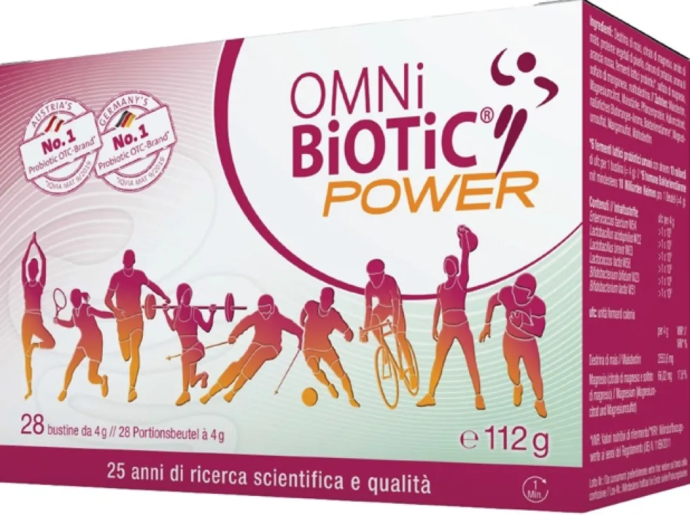 Institut Allergosan OmniBiOTiC - Power Integratore con Probiotici Prebiotici e Magnesio, 28 Bustine