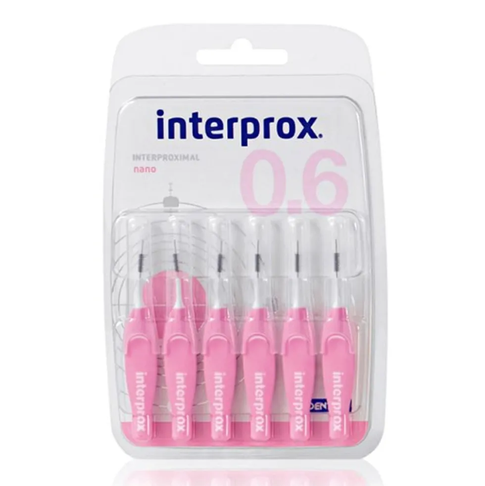 Interprox Nano - Scovolino interdentale da 0,6 mm per la rimozione della placca, 6 pezzi