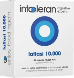 Intoleran Lattasi 10.000 - Integratore per la digestione del lattosio, 36 capsule