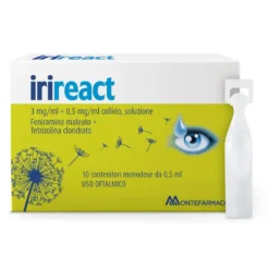 Irireact Collirio 3mg/ml + 0,5mg/ml Stati Allergici e Infiammatori della Congiuntiva, 10 Contenitori Monodose da 0,5ml