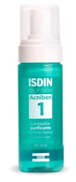 ISDIN Acniben 1 Purifying Cleanser Schiuma Detergente per Pelle Grassa e Acneica, 150ml