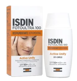 ISDIN Active Unify SPF50+ Fotoprotettore viso depigmentante per uniformare l'incarnato, 50 ml