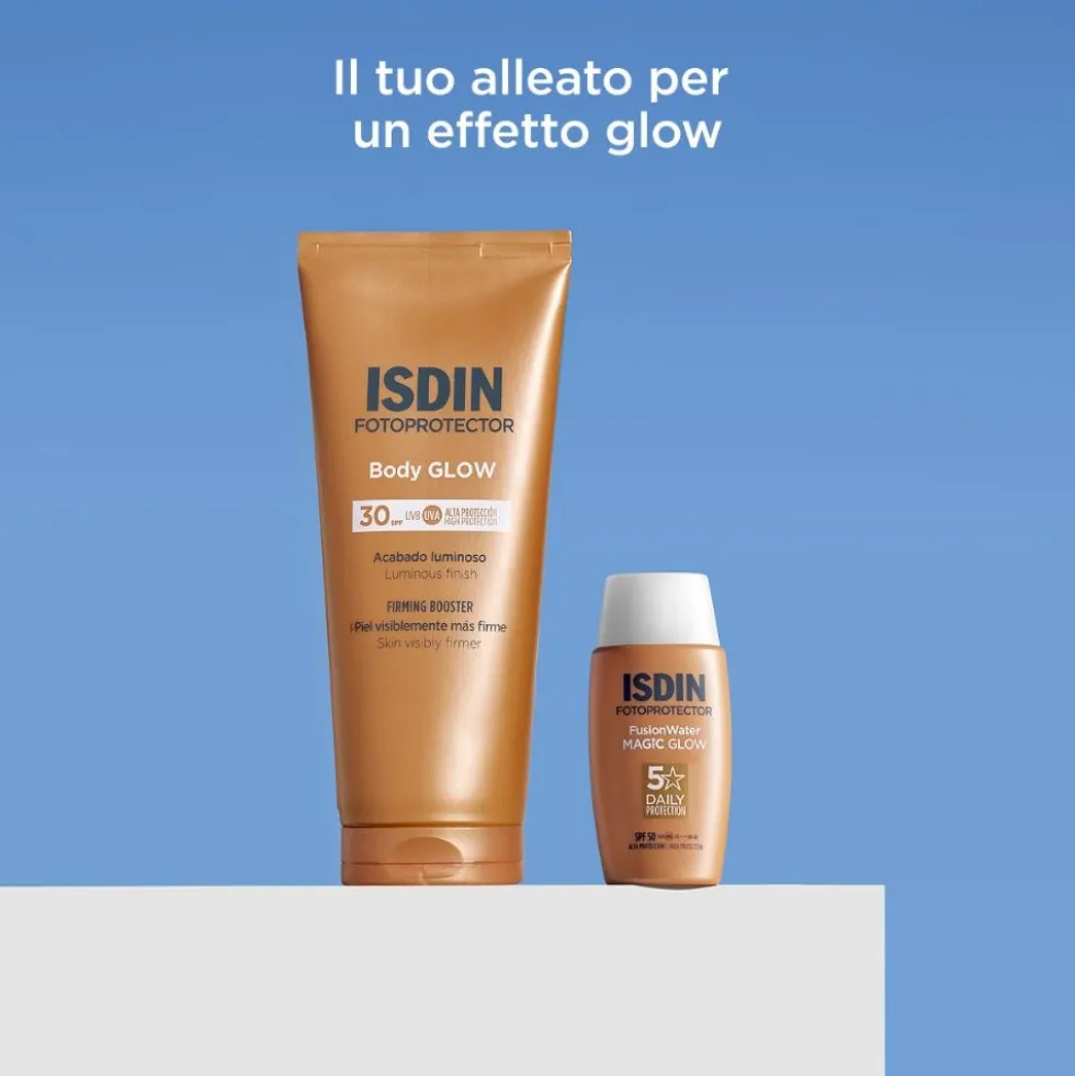 ISDIN Fotoprotector - Body Glow SPF30 Protezione Solare Corpo Leggera Illuminante, 200ml