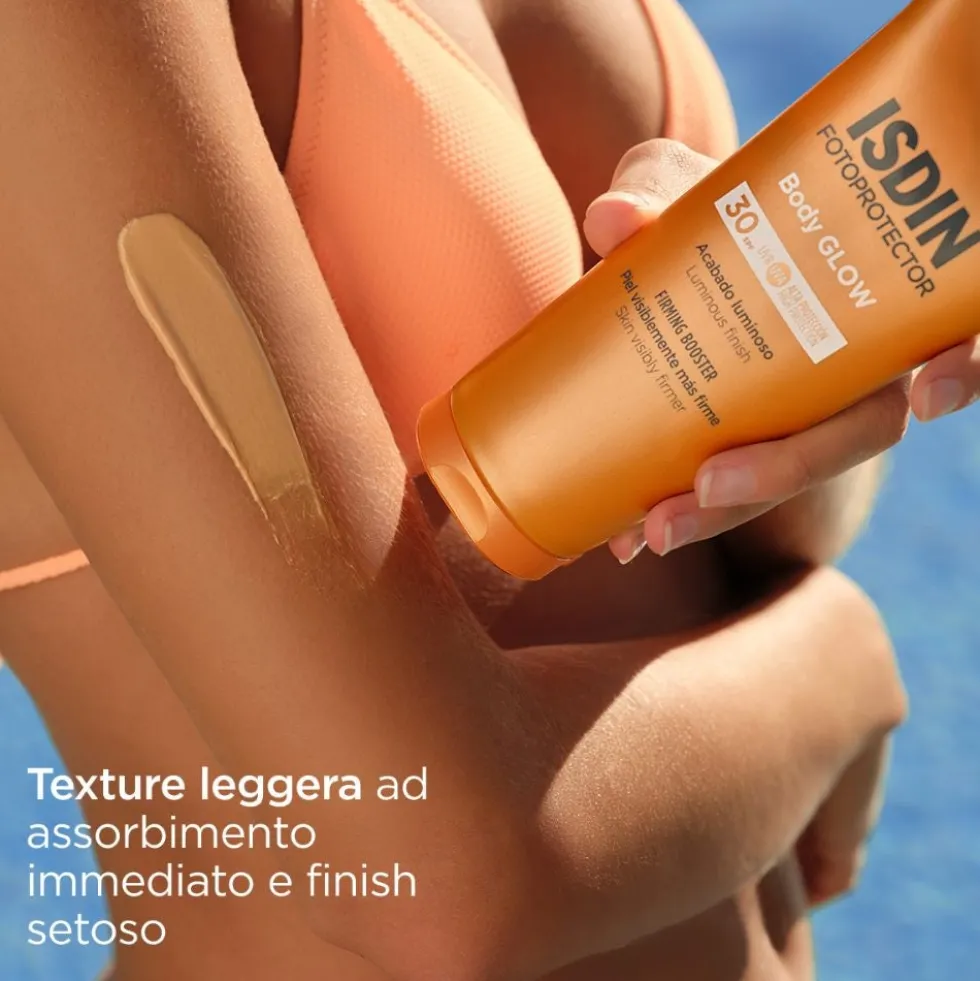 ISDIN Fotoprotector - Body Glow SPF30 Protezione Solare Corpo Leggera Illuminante, 200ml