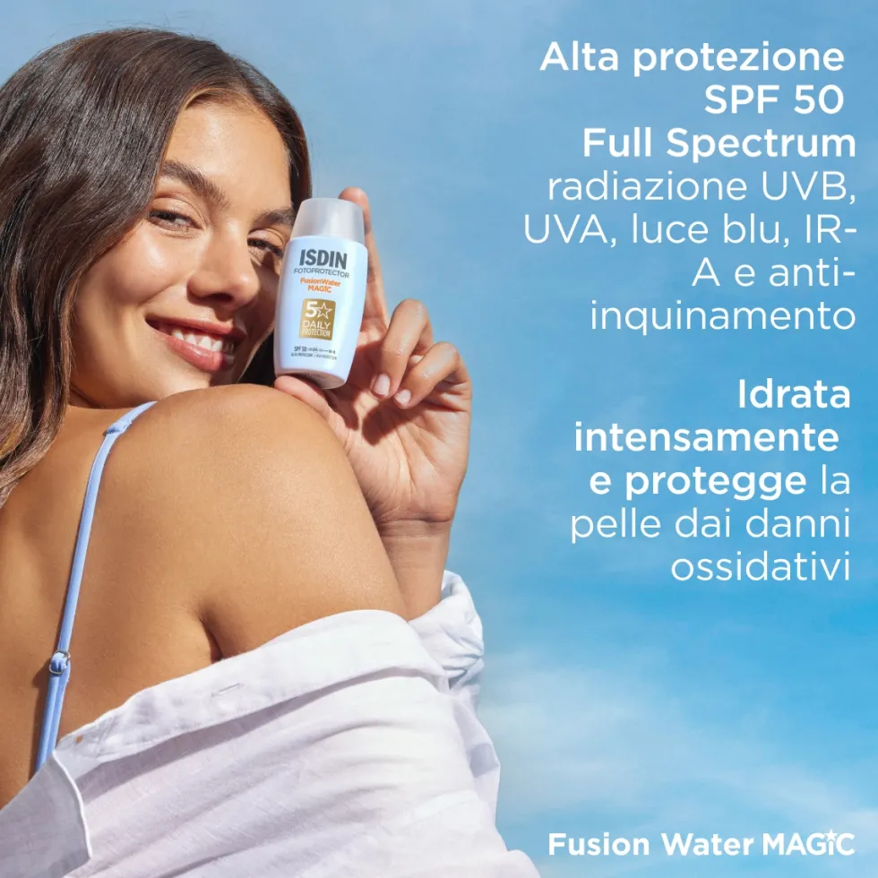 ISDIN Fotoprotector - Fusion Water Magic SPF50 Protezione Solare Viso Ultraleggera, 50ml