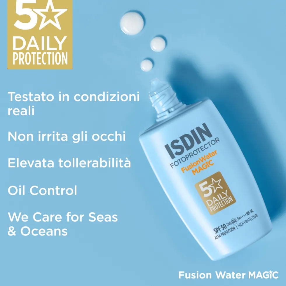 ISDIN Fotoprotector - Fusion Water Magic SPF50 Protezione Solare Viso Ultraleggera, 50ml