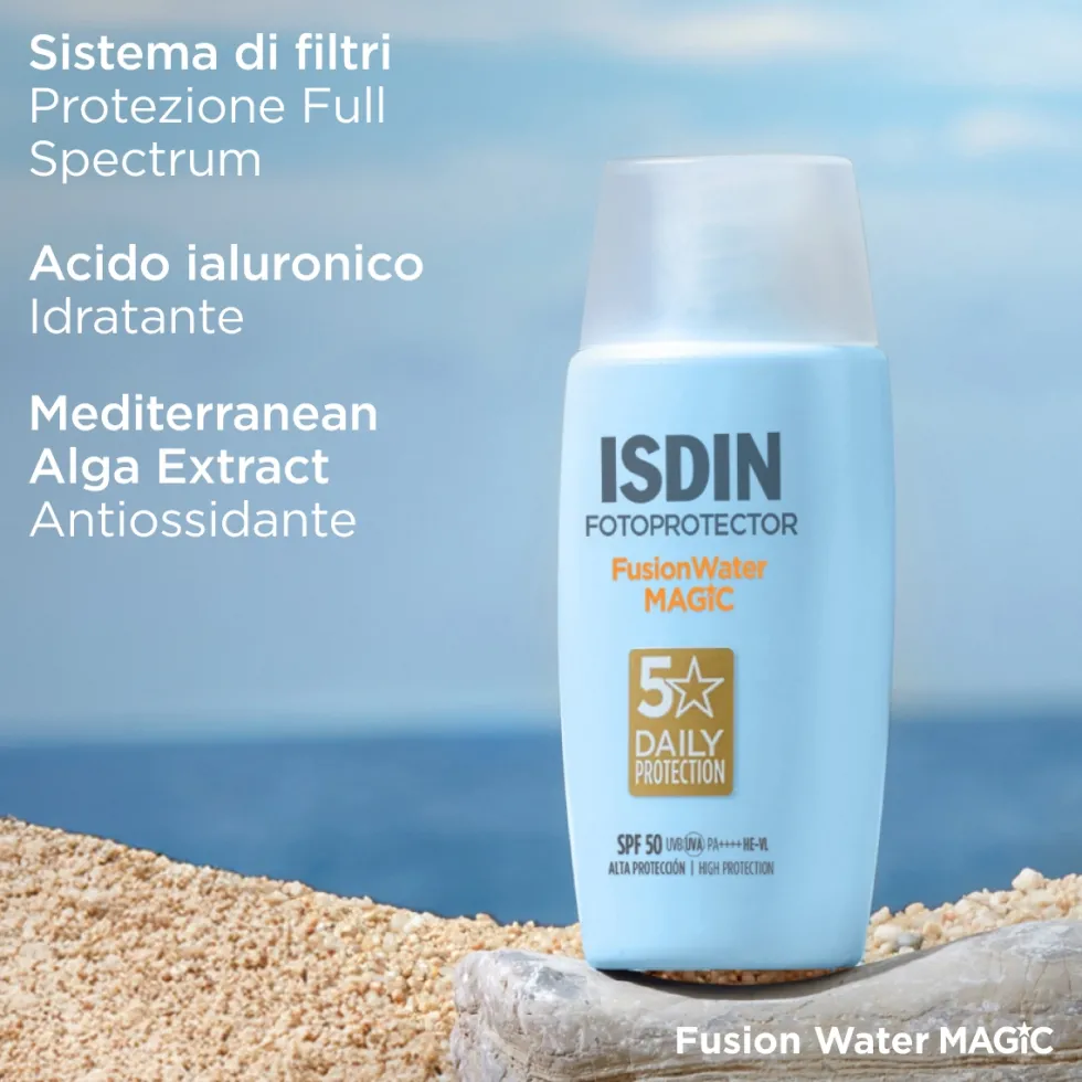 ISDIN Fotoprotector - Fusion Water Magic SPF50 Protezione Solare Viso Ultraleggera, 50ml