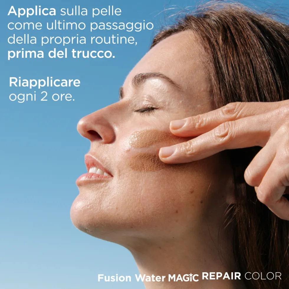 Isdin Fotoprotector Fusion Water Magic Repair Color SPF 50 - Solare colorato per il viso, 50 ml