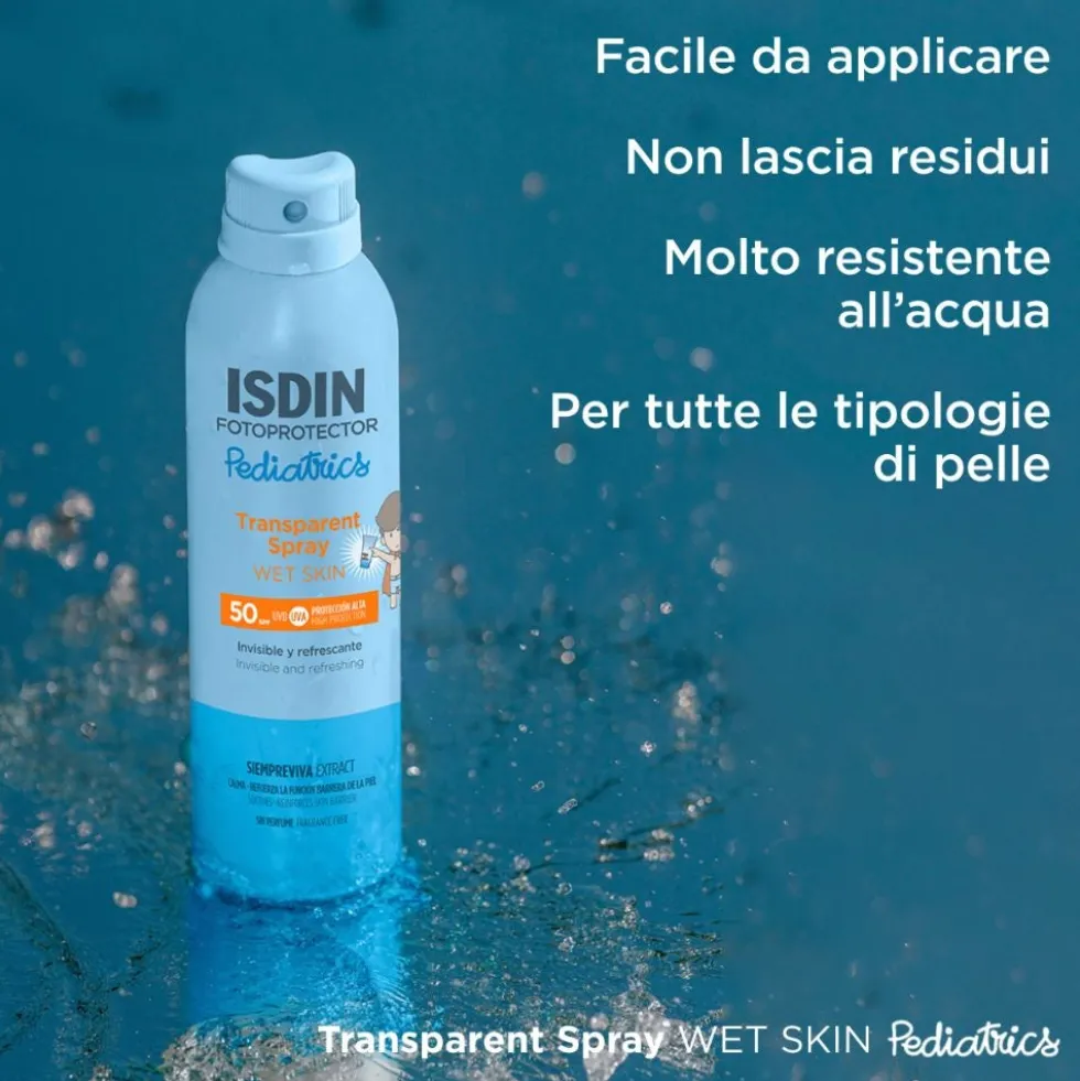 ISDIN Fotoprotector Pediatrics - Spray Wet Skin SPF50 Solare Corpo Spray Bambini, 250ml