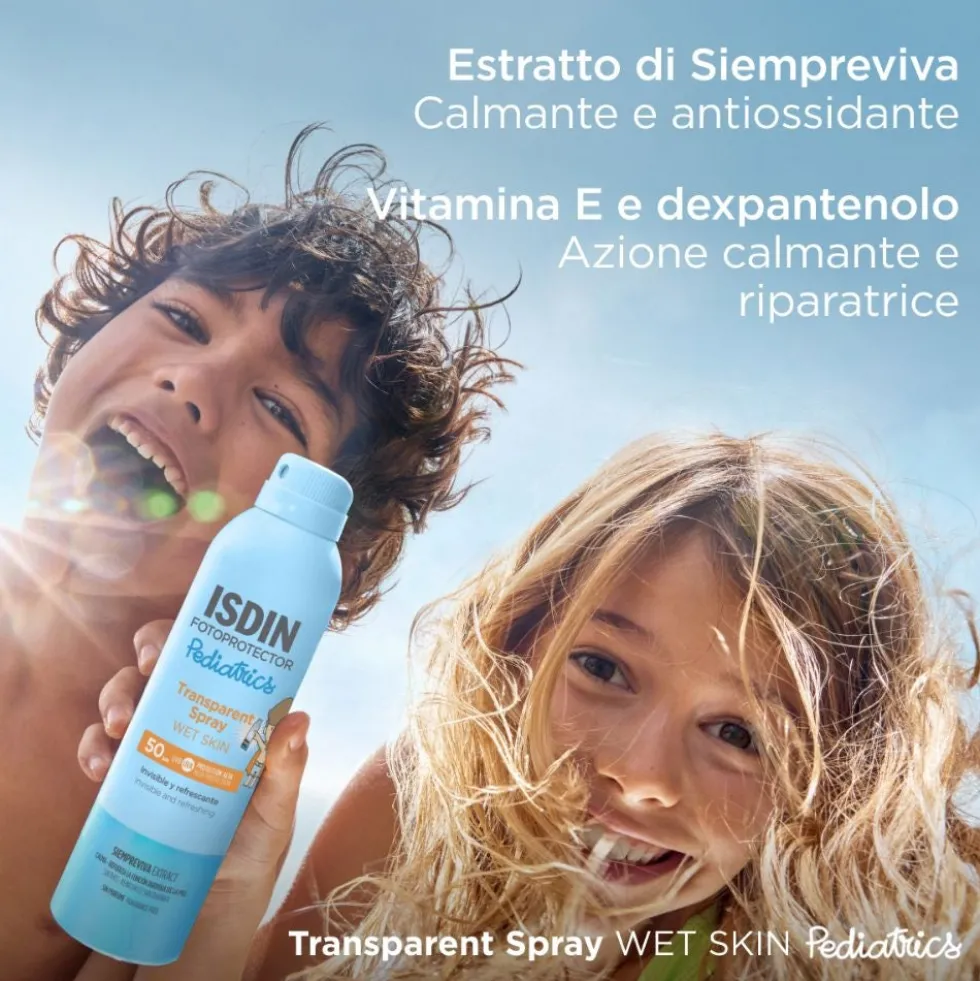 ISDIN Fotoprotector Pediatrics - Spray Wet Skin SPF50 Solare Corpo Spray Bambini, 250ml