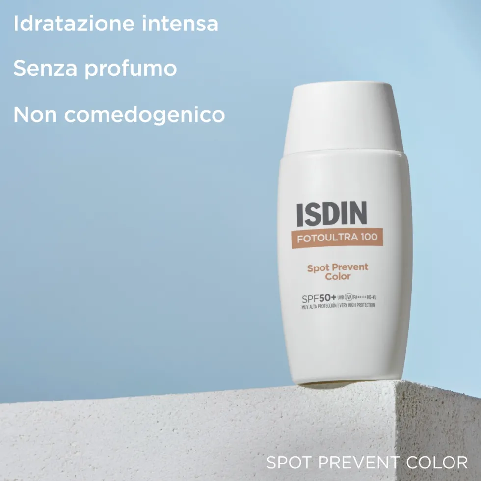 Isdin Fotoultra Spot Prevent Color SPF50+ Crema solare colorata per prevenire le macchie, 50 ml