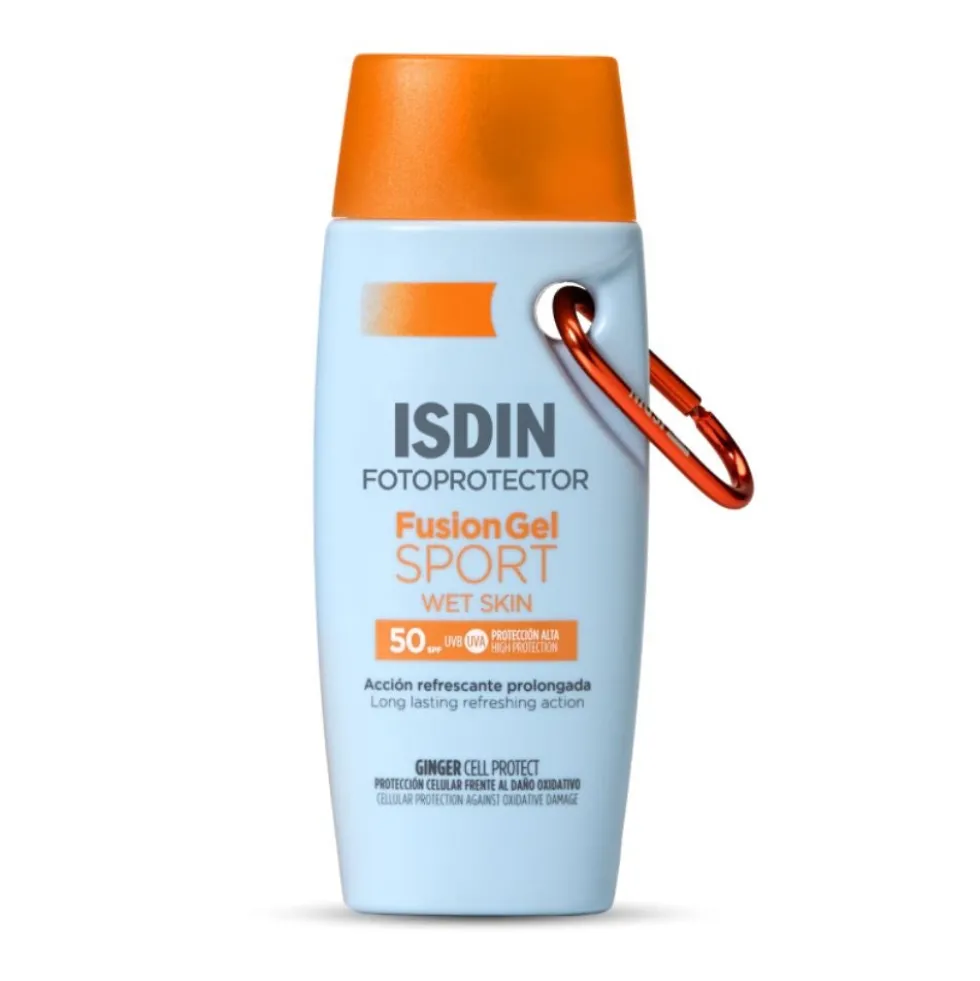Isdin Fusion Gel Sport SPF 50 - Gel solare corpo per la protezione durante lo sport, 100 ml