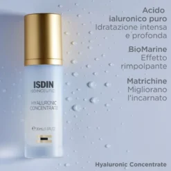 ISDIN Isdinceutics Hyaluronic Concentrato Siero Leggero Ultraidratante con Acido Ialuronico, 30ml