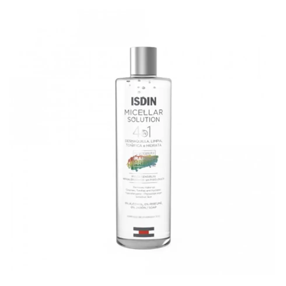 ISDIN Soluzione Micellare 4 in 1 - Acqua micellare per struccare e idratare il viso, 400 ml