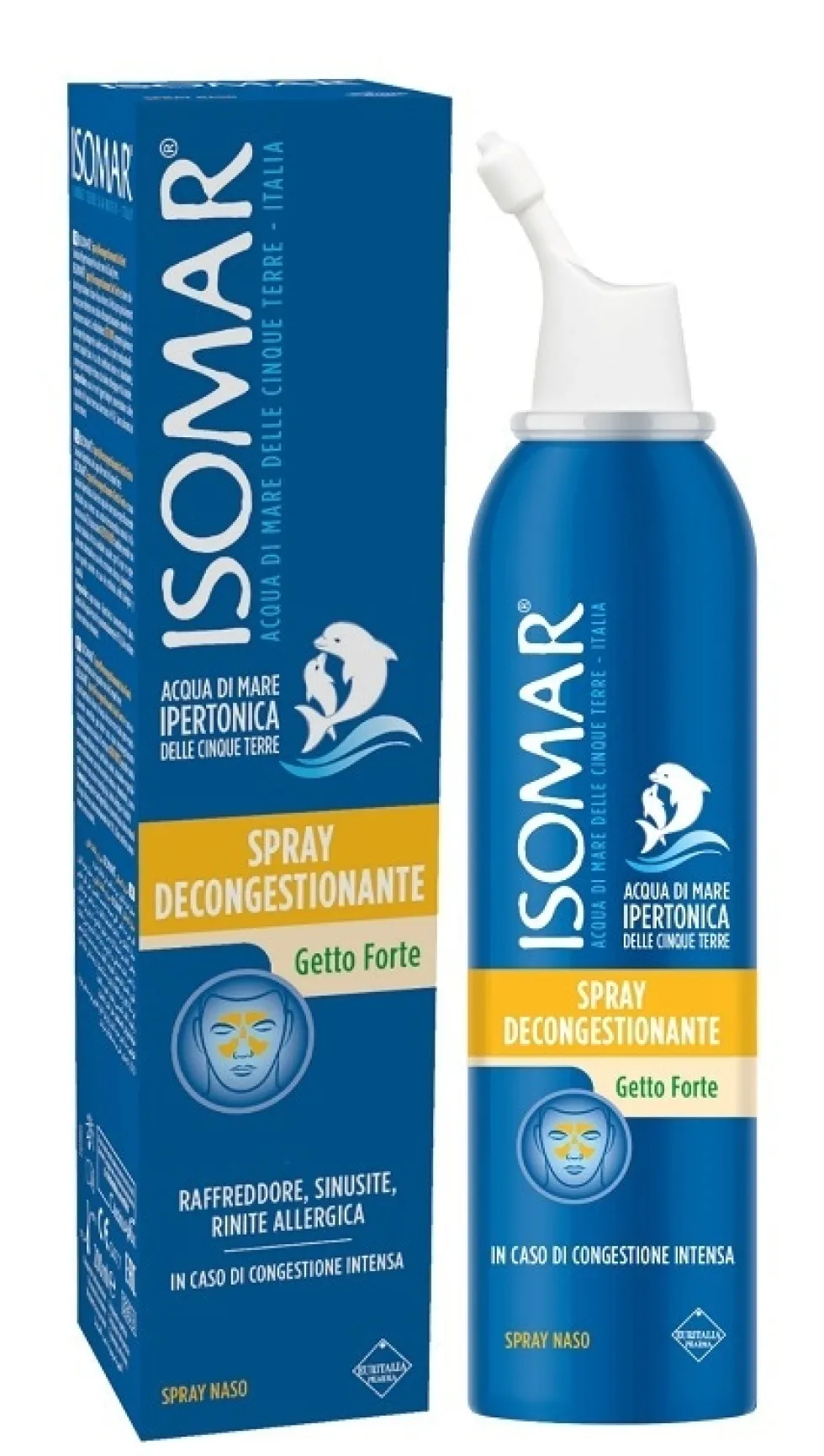 Isomar Spray decongestionante naso getto forte - Spray nasale per la congestione intensa, 200 ml
