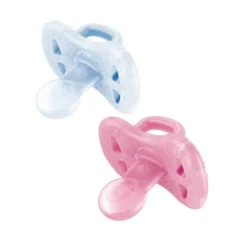 J Bimbi Joy Succhietto 100% Silicone 6 Mesi+ Trasparente e Rosa, 2 Pezzi