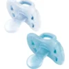 J Bimbi Joy Succhietto 100% Silicone 6 Mesi+ Trasparente Azzurro, 2 Pezzi