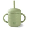 J Bimbi My Home Cup Tazza in Silicone con Cannuccia Manici e Tappo Capacità 160ml Colore Pistacchio, 1 Pezzo