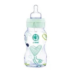 J Bimbi Trendy - Biberon Polipropilene Colore Verde Acqua 6m+, 330ml