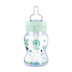 J Bimbi Trendy - Biberon Polipropilene Colore Verde Acqua 0m+, 160ml