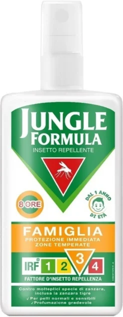 Jungle Formula Famiglia - Spray repellente contro le zanzare per adulti e bambini, 100 ml