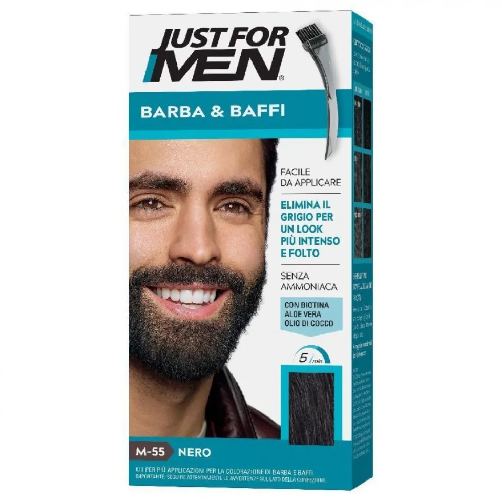 Just For Men Barba e baffi Kit colorazione M55 nero