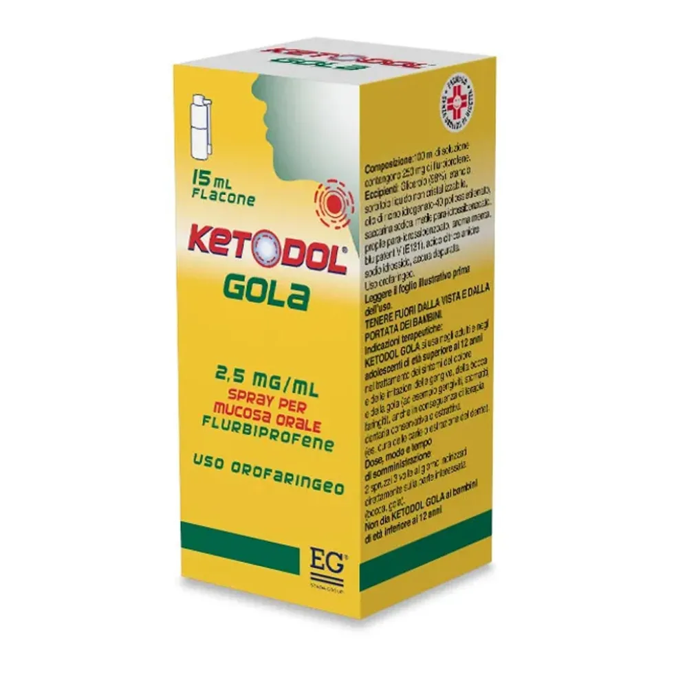 Ketodol Gola 0,25% Spray Per Mucosa Orale Flacone Da 15 Ml