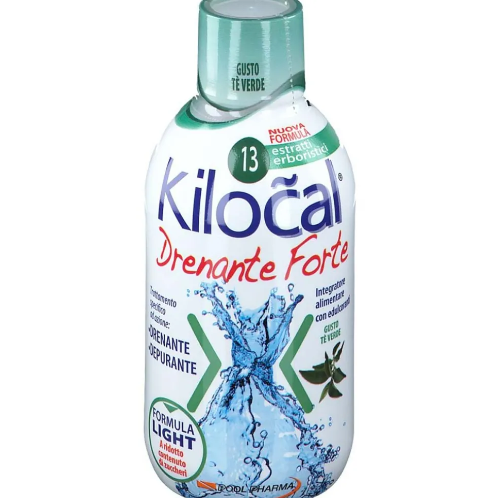 Kilocal Drenante - Forte Integratore Alimentare Depurante Gusto Thè Verde, 500ml
