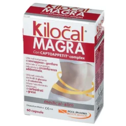 Kilocal Magra - Integratore alimentare per la perdita di peso e il gonfiore addominale, 60 capsule