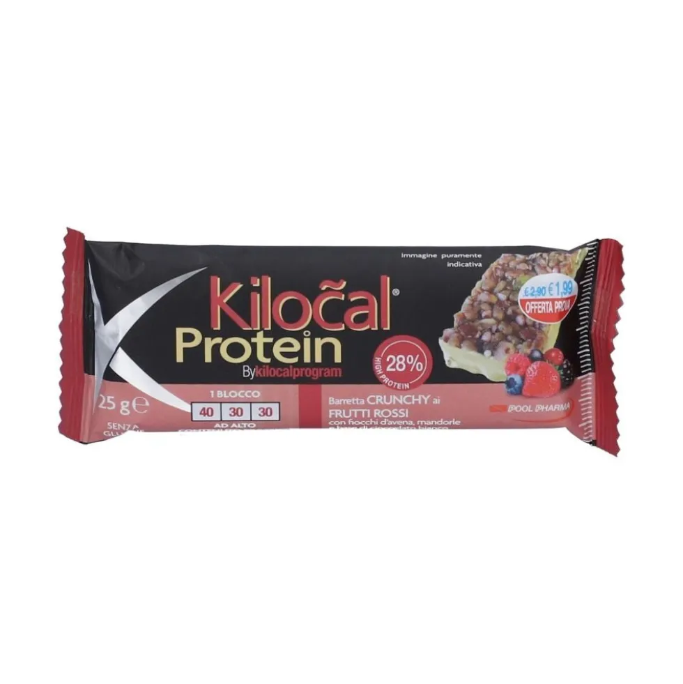 Kilocal Protein - Barretta Proteica Crunchy ai Frutti Rossi, 25g