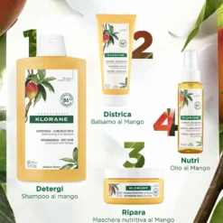 Klorane Burro di Mango - Balsamo Districante Nutritivo Capelli Secchi, 200ml