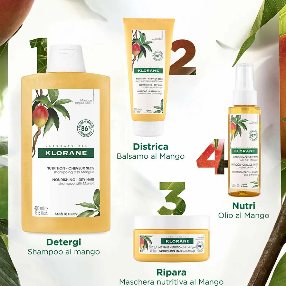 Klorane Burro di Mango - Balsamo Districante Nutritivo Capelli Secchi, 200ml