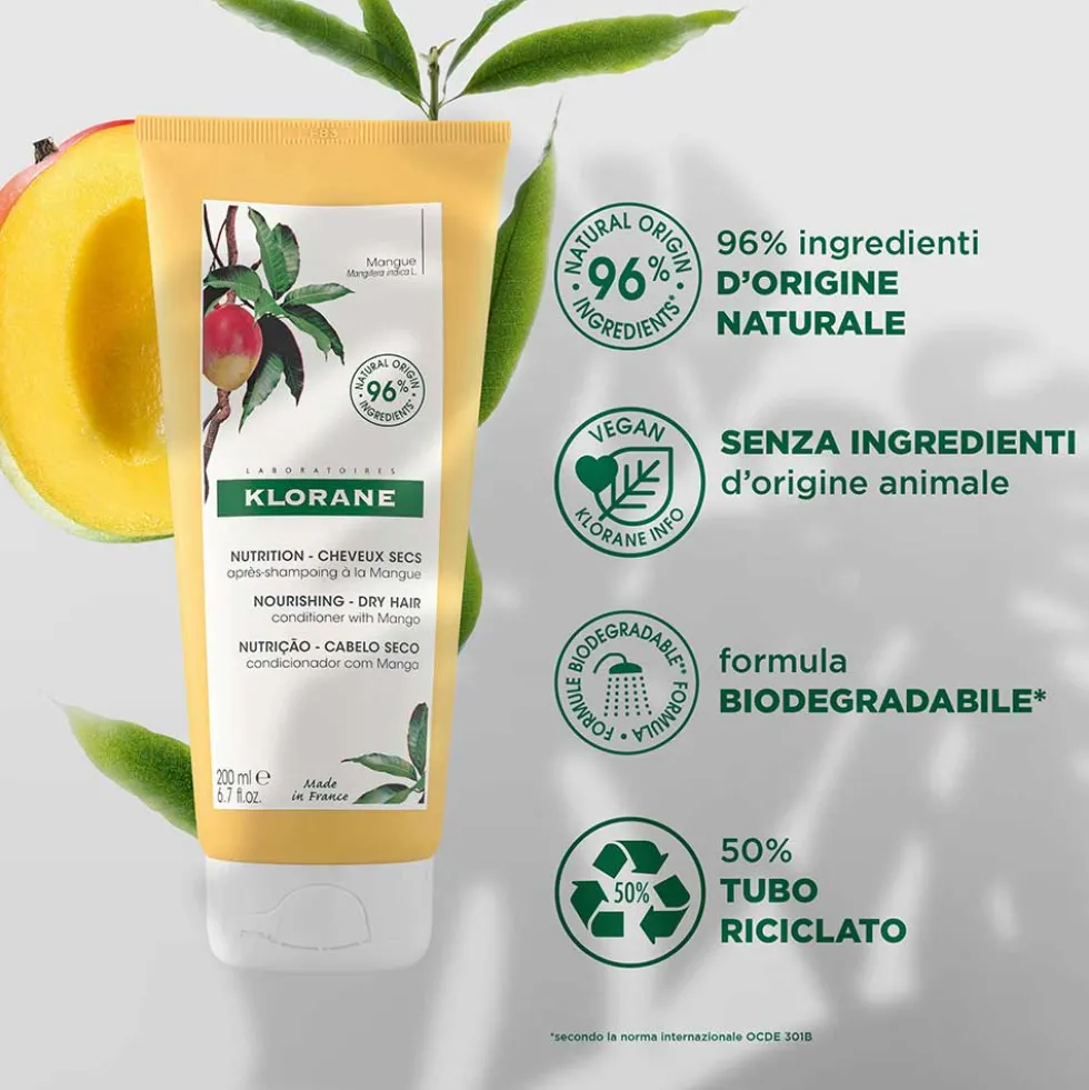 Klorane Burro di Mango - Balsamo Districante Nutritivo Capelli Secchi, 200ml