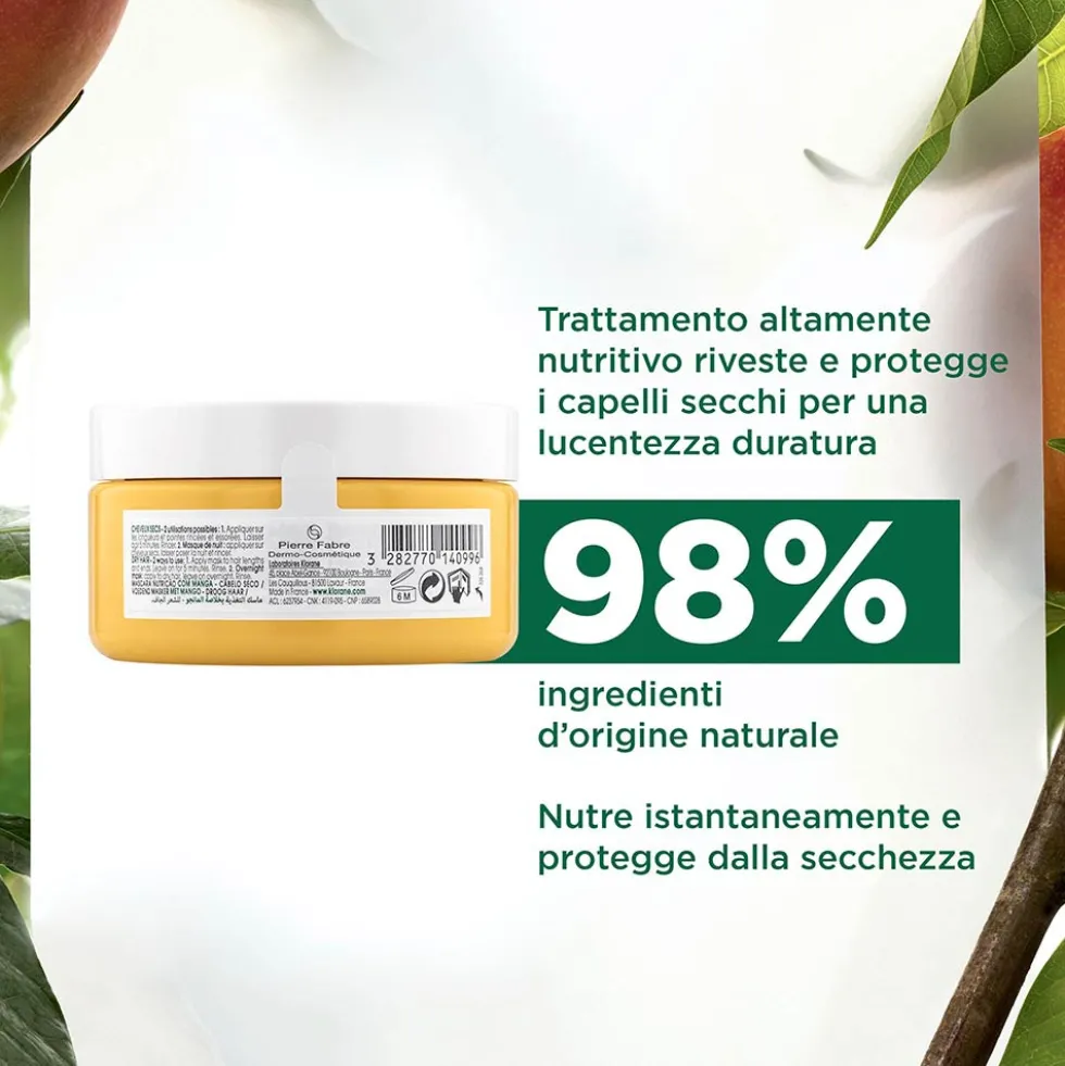 Klorane Burro di Mango - Maschera Nutritiva e Ristrutturante Riparatrice, 150ml