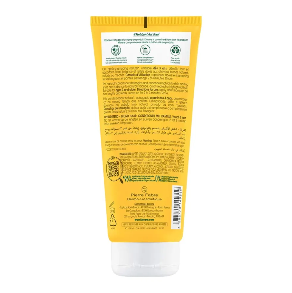 Klorane Camomilla - Balsamo Dopo Shampoo Capelli Biondi, 200ml