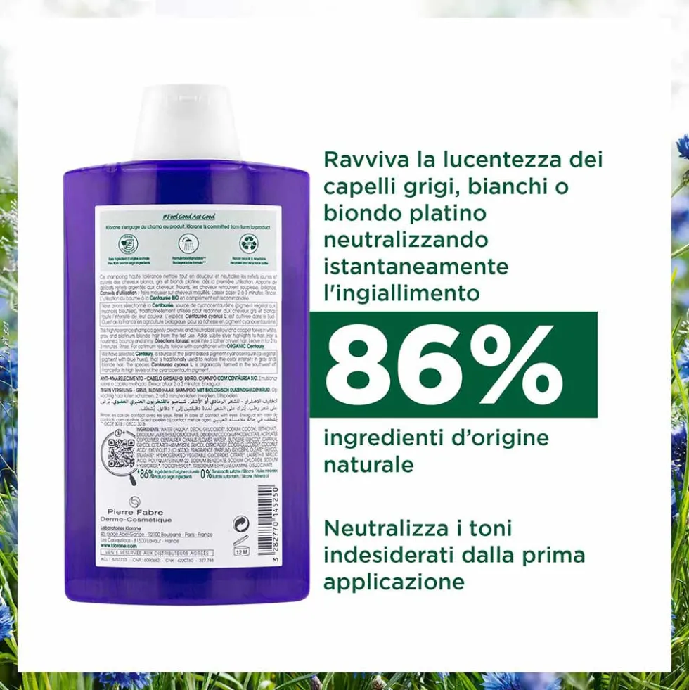 Klorane Centaurea - Shampoo Anti Giallo, 400ml