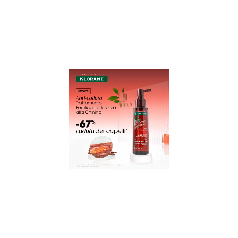 Klorane Chinina e Stella Alpina BIO - Trattamento Fortificante Intenso contro la Caduta dei Capelli, 100ml