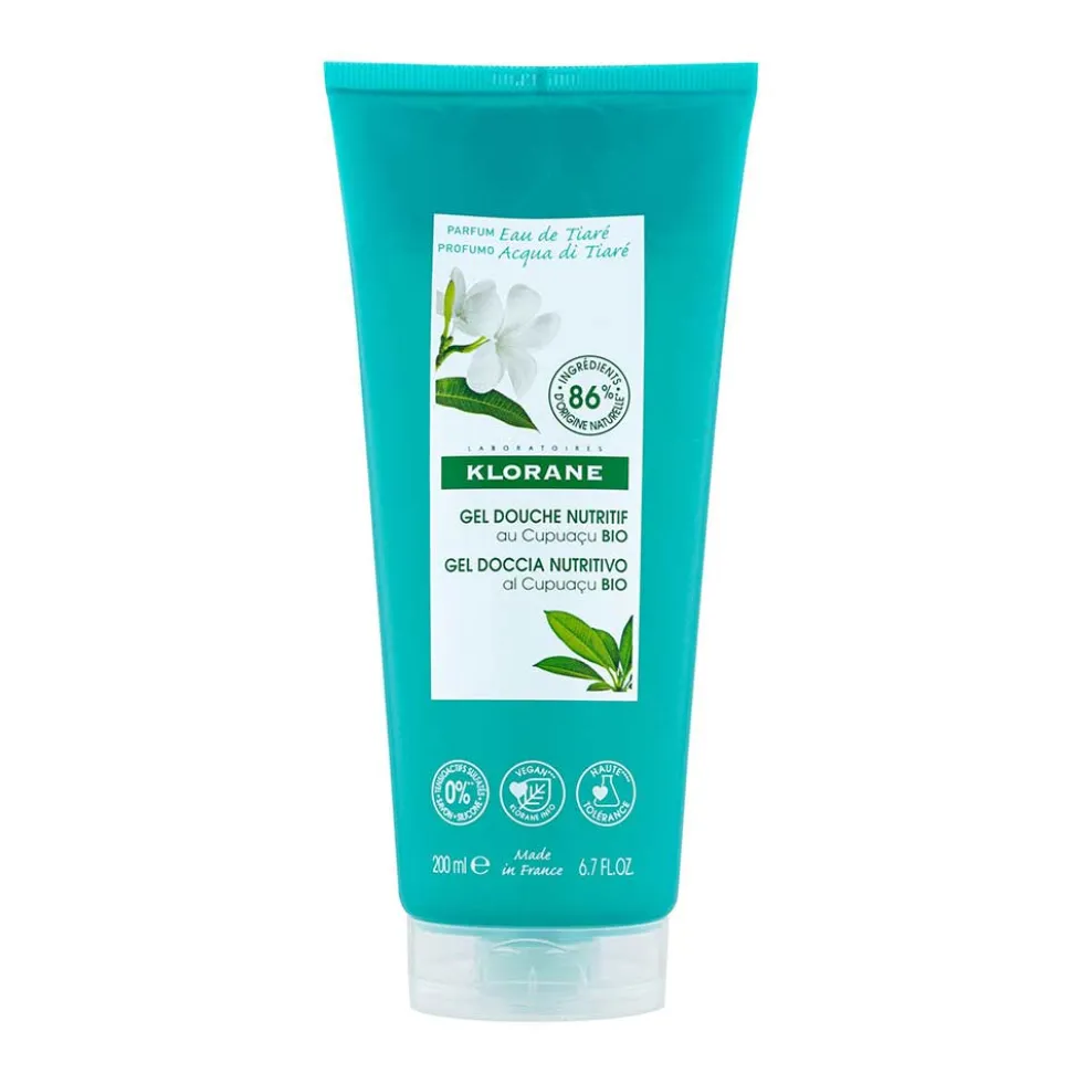 Klorane Eau de Tiaré - Gel Doccia Nutritivo con Burro di Cupuacu, 200ml