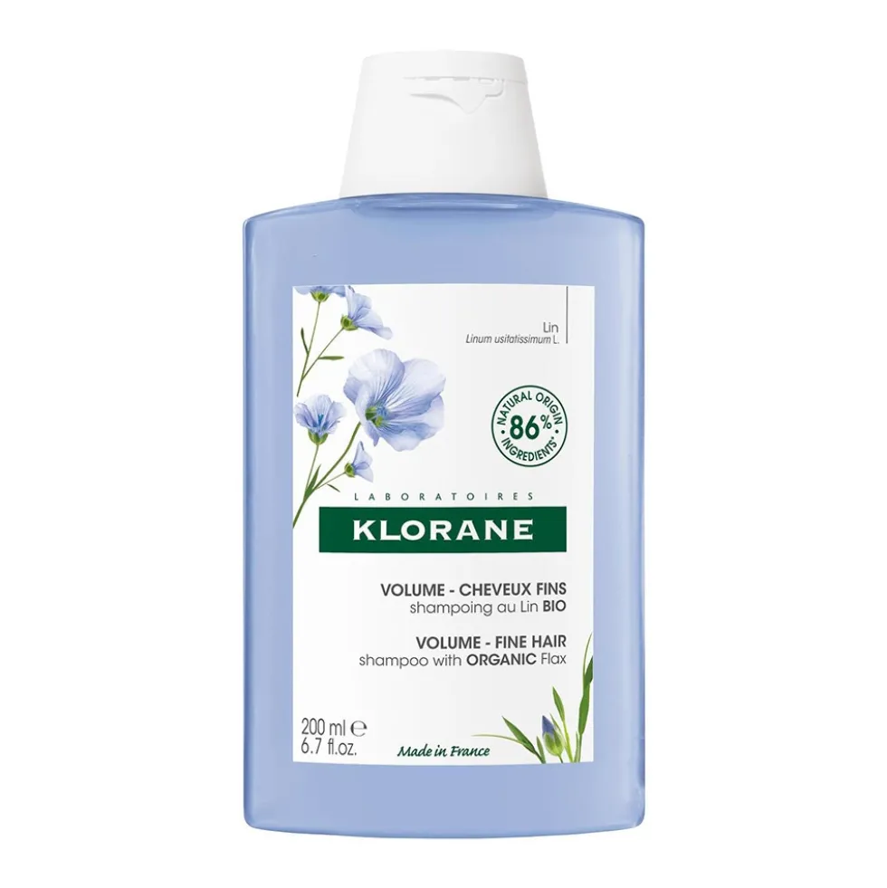 Klorane Fibre Di Lino - Shampoo Volumizzante per Capelli Sottili, 200ml