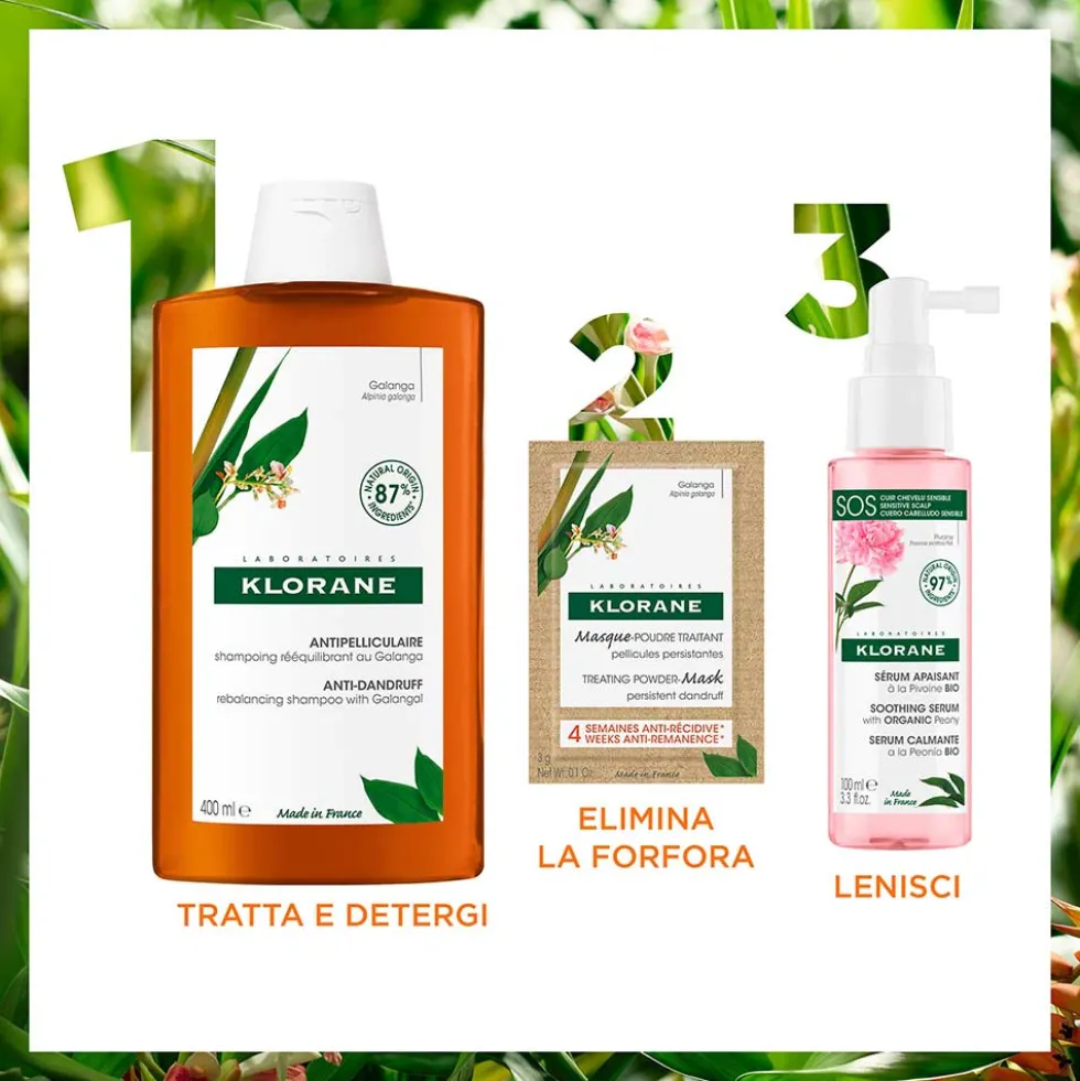 Klorane Galanga - Shampoo Riequilibrante Anti-Forfora, 400ml